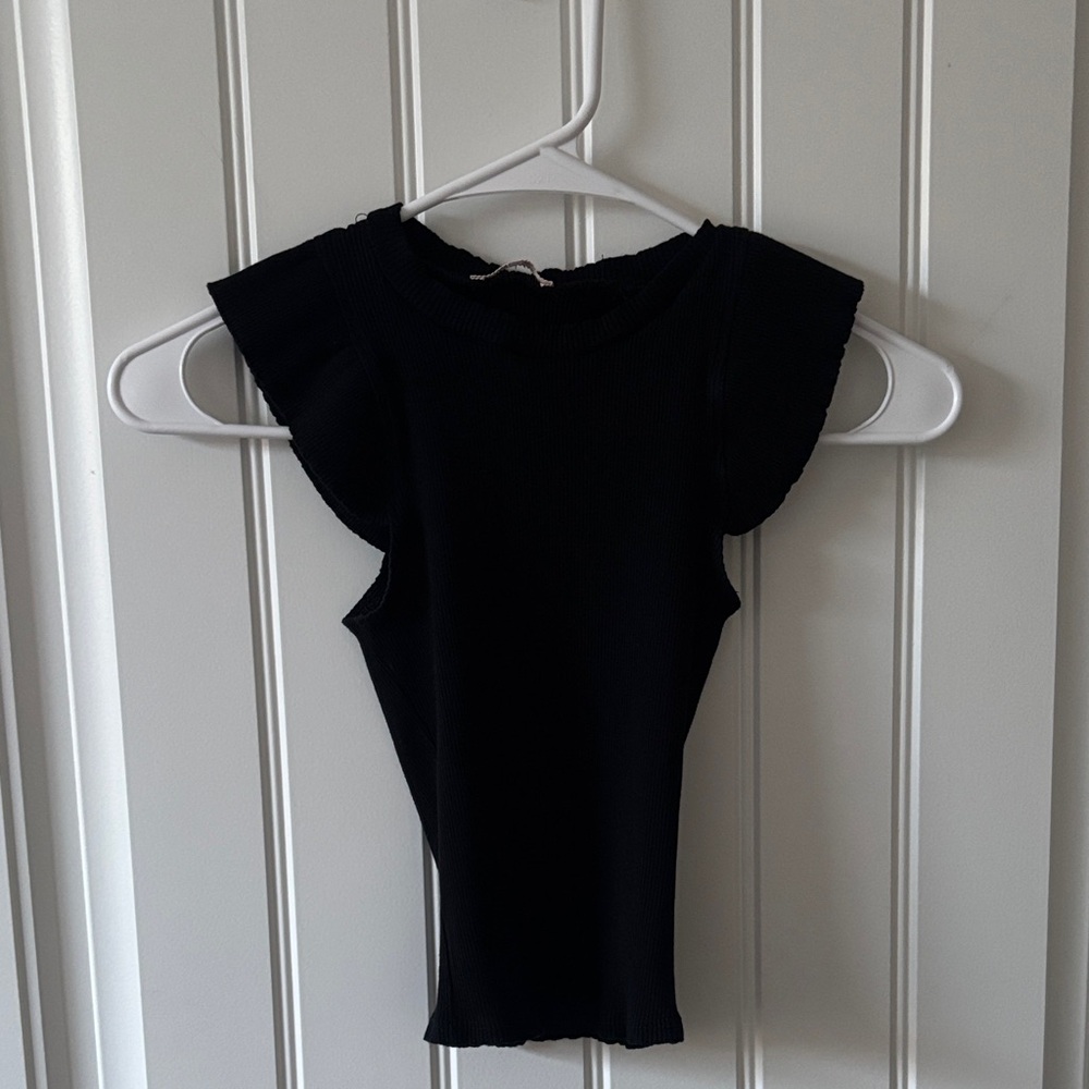 Miami Black Ruffled Tank Top